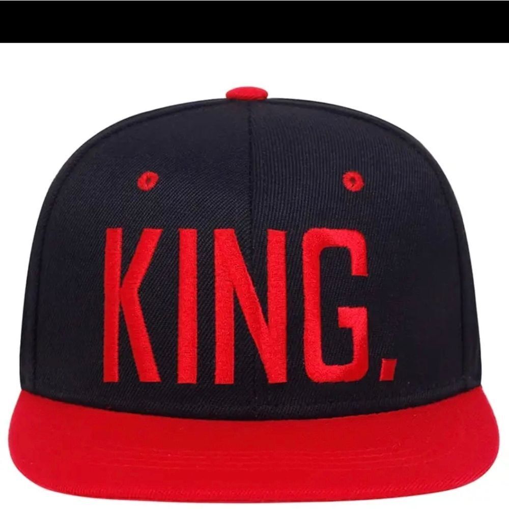 Men's KING Baseball Cap Navy Blue Red Snapback Hat